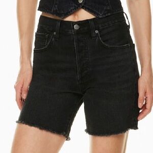 Denim Forum The Yoko Hi-rise Mid-thigh Denim Shorts